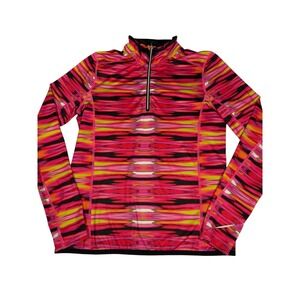 Lauren Ralph Lauren Active 1/4 Zip Athletic Top Women's M Stretch Multicolor